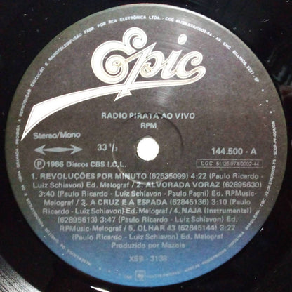 RPM (3) : Rádio Pirata Ao Vivo (LP, Album, RCA)