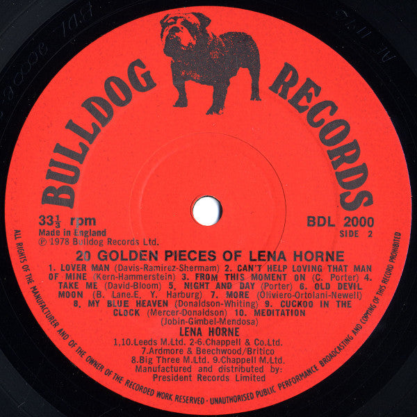 Lena Horne : 20 Golden Pieces Of Lena Horne (LP, Comp)