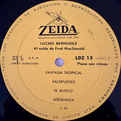 Lucho Bermudez : Al Estilo De Fred MacDonald Piano Y Ritmos (10", Album)