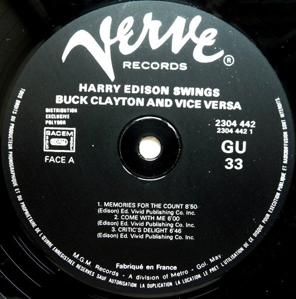 Harry Edison / Buck Clayton : Harry Edison Swings Buck Clayton (And Vice Versa) (LP, Album)