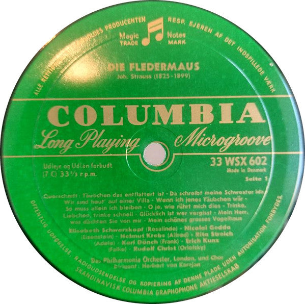 Johann Strauss Jr. - Philharmonia Orchestra Und Philharmonia Chorus Dirigent Herbert von Karajan : Die Fledermaus (Querschnitt) (LP, Mono)