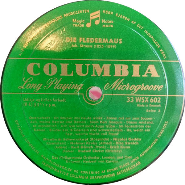 Johann Strauss Jr. - Philharmonia Orchestra Und Philharmonia Chorus Dirigent Herbert von Karajan : Die Fledermaus (Querschnitt) (LP, Mono)