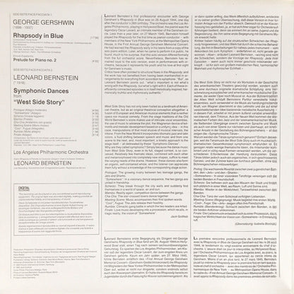 George Gershwin, Leonard Bernstein, Los Angeles Philharmonic Orchestra : Rhapsody In Blue • West Side Story: Symphonic Dances (LP, Album, Gat)