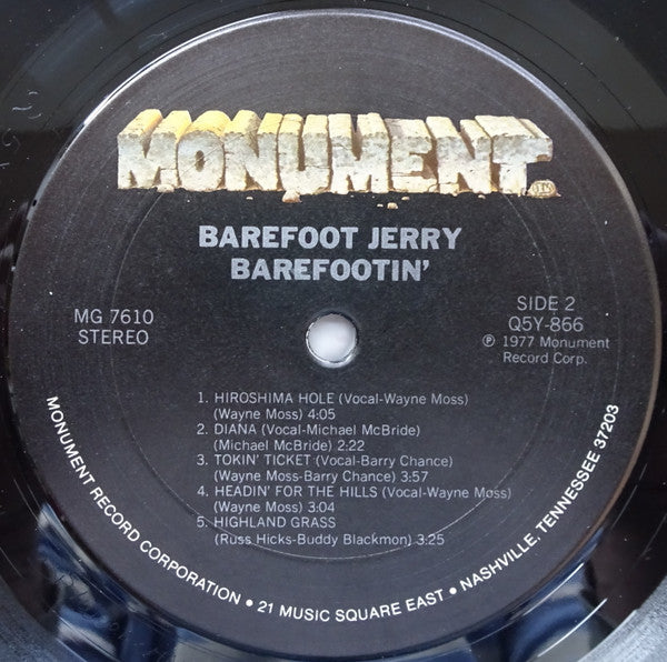 Barefoot Jerry : Barefootin' (LP, Album, Ter)