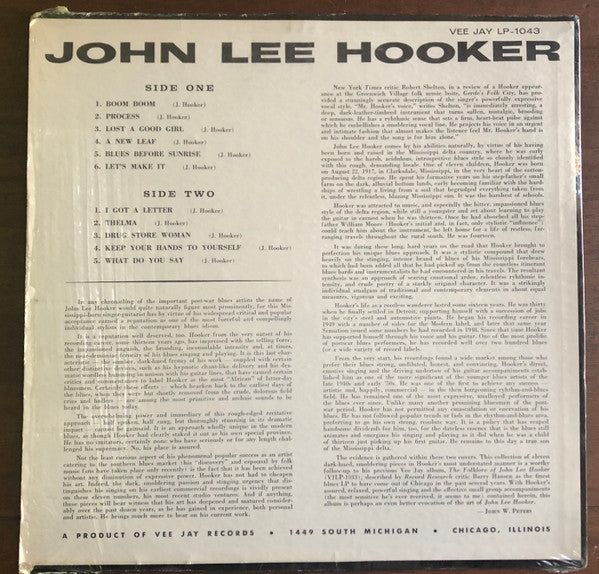 John Lee Hooker : Burnin' (LP, Album, Mono)