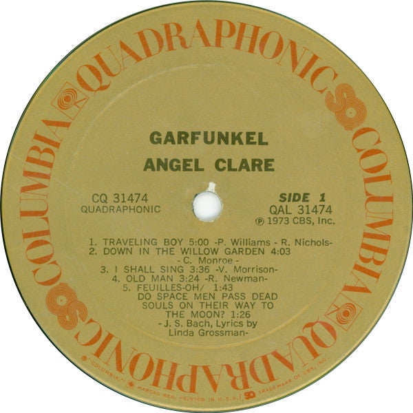 Art Garfunkel : Angel Clare (LP, Album, Quad, San)