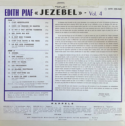 Edith Piaf : Edith Piaf " Jezebel " - Vol. 4 (LP, Comp)