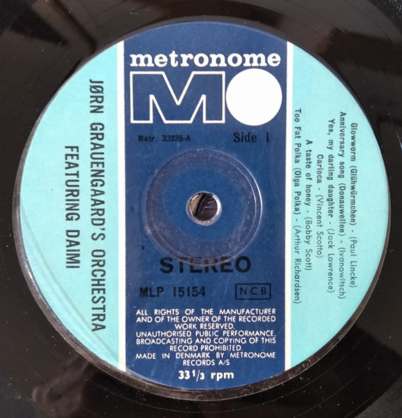 Jørn Grauengaards Orkester Featuring Daimi : Jørn Grauengaard Orchestra Featuring Daimi (LP)