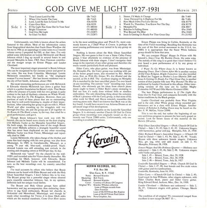 Various : God Give Me Light 1927-1931 (LP, Comp)