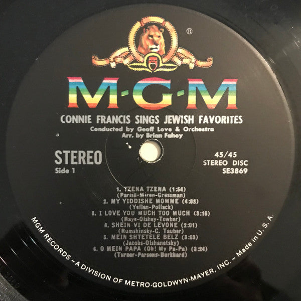 Connie Francis With Geoff Love & His Orchestra : Sings Jewish Favorites (LP, Album)