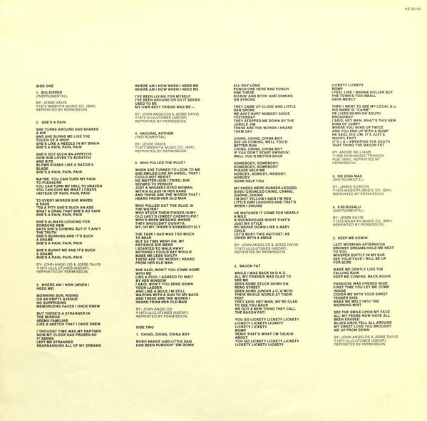 Jesse Ed Davis : Keep Me Comin' (LP, Album, San)