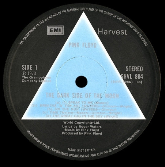 Pink Floyd : The Dark Side Of The Moon (LP, Album, 1st)