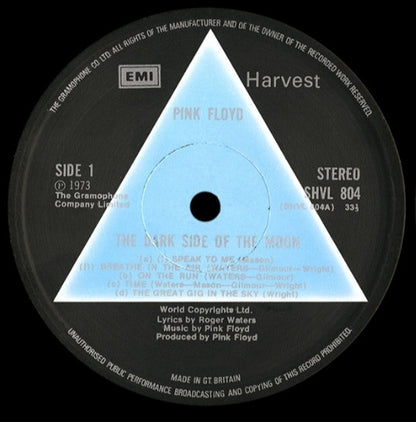 Pink Floyd : The Dark Side Of The Moon (LP, Album, 1st)