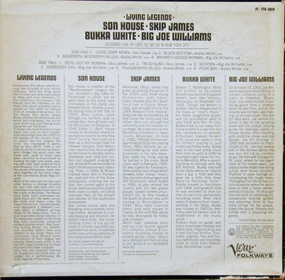 Son House • Skip James • Bukka White • Big Joe Williams : Living Legends (LP, Album)