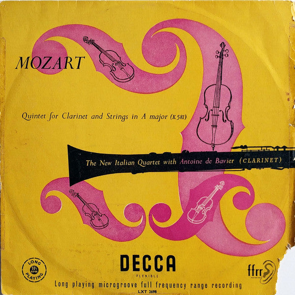 Wolfgang Amadeus Mozart - Quartetto Italiano : Quintet For Clarinet And Strings In A Major (K.581) (LP)