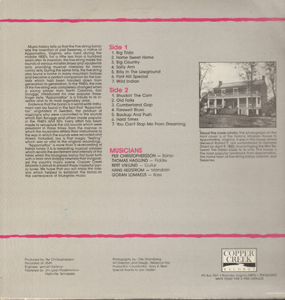 Per Christophersson, Thomas Haglund : Appomattox Banjo (LP, Red)