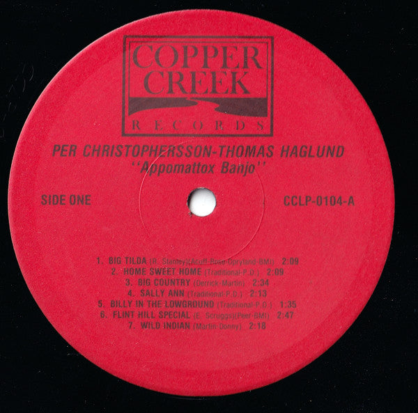 Per Christophersson, Thomas Haglund : Appomattox Banjo (LP, Red)