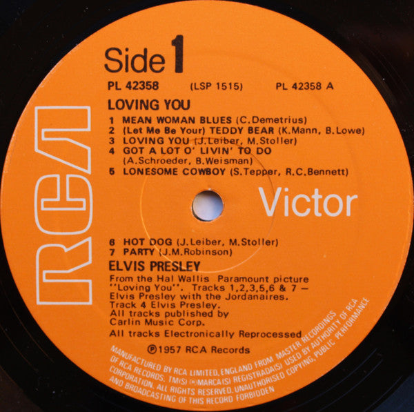 Elvis Presley : Loving You (LP, Album, RE, Ger)