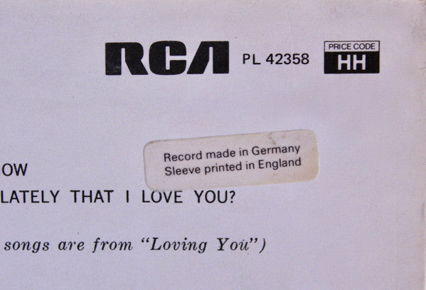 Elvis Presley : Loving You (LP, Album, RE, Ger)