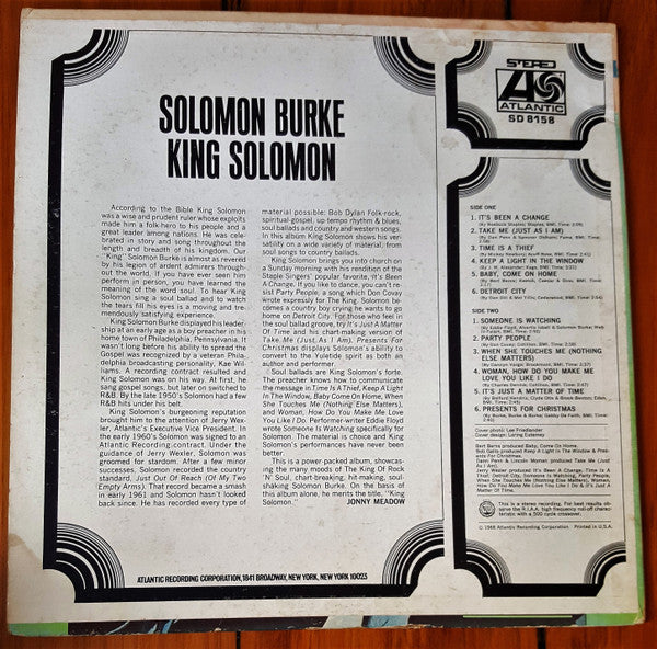 Solomon Burke : King Solomon (LP, Album)