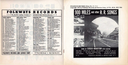 Cisco Houston : 900 Miles And Other R.R. Songs (10", Album)
