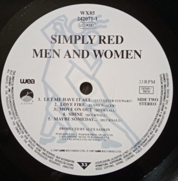 Simply Red : Men And Women (LP, Album, CBS)