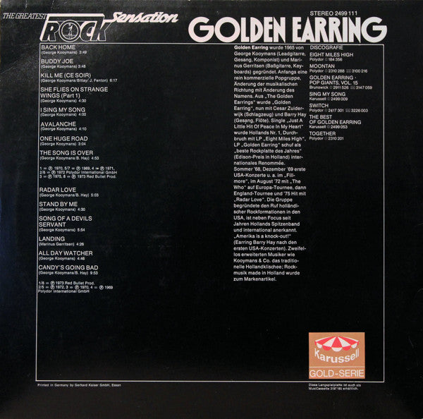 Golden Earring : Rock Sensation (LP, Comp)