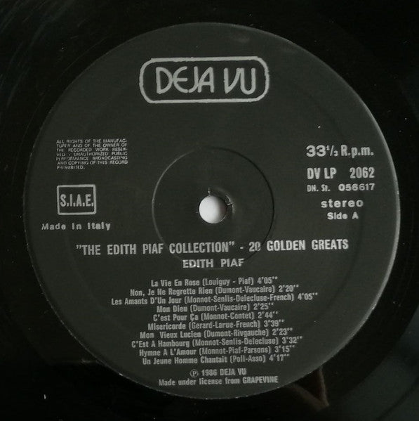 Edith Piaf : The Edith Piaf Collection - 20 Golden Greats (LP, Comp)