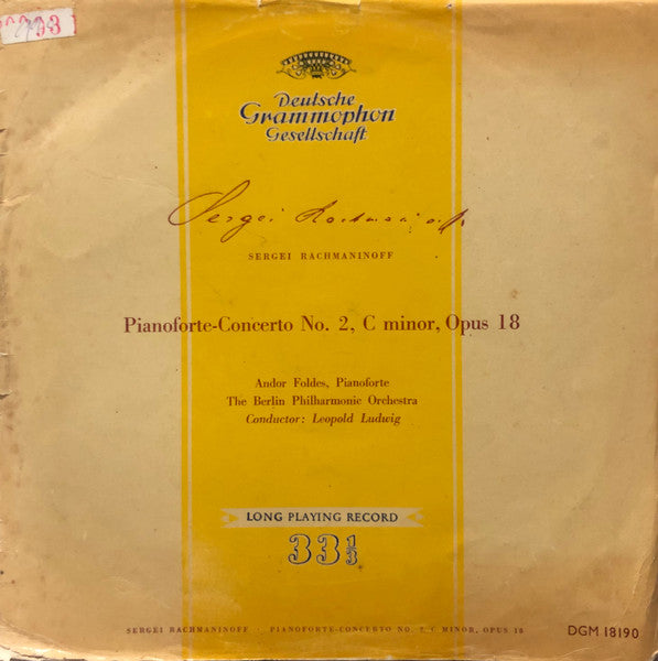 Sergei Vasilyevich Rachmaninoff, Andor Foldes, Berliner Philharmoniker, Leopold Ludwig : Pianoforte-Concerto No. 2, C Minor, Opus 18 (LP, Mono, RE)