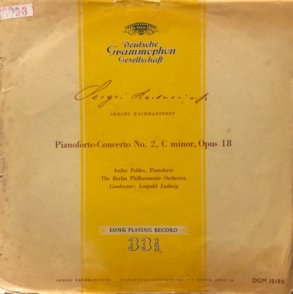 Sergei Vasilyevich Rachmaninoff, Andor Foldes, Berliner Philharmoniker, Leopold Ludwig : Pianoforte-Concerto No. 2, C Minor, Opus 18 (LP, Mono, RE)