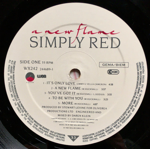 Simply Red : A New Flame (LP, Album, Tel)