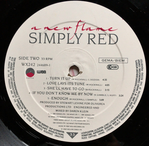 Simply Red : A New Flame (LP, Album, Tel)