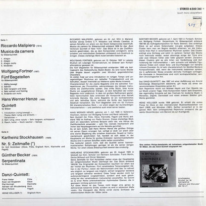 Riccardo Malipiero / Wolfgang Fortner / Hans Werner Henze / Karlheinz Stockhausen / Günther Becker - Danzi Kwintet / Heinz Holliger : Zeitgenössische Musik Für Bläser (LP, Album)