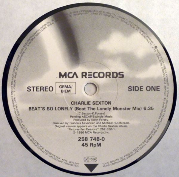 Charlie Sexton : Beat's So Lonely (Special Remixed Version) (12", Maxi)