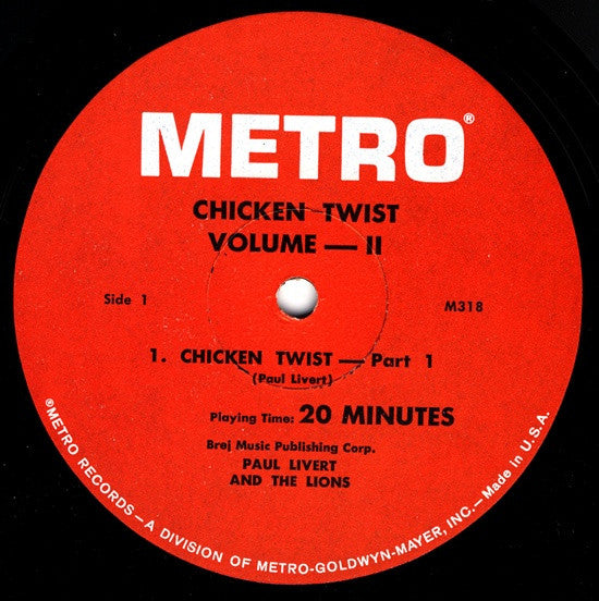 Paul Livert And The Lions (3) : Chicken Twist Vol. 2 (LP, Album, Mono)