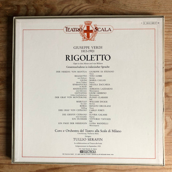Giuseppe Verdi, Maria Callas · Giuseppe di Stefano, Tito Gobbi, Nicola Zaccaria · Tullio Serafin, Coro Del Teatro Alla Scala  E Orchestra Del Teatro Alla Scala : Rigoletto (2xLP + Box)