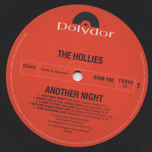 The Hollies : Another Night (LP, Album, Gat)