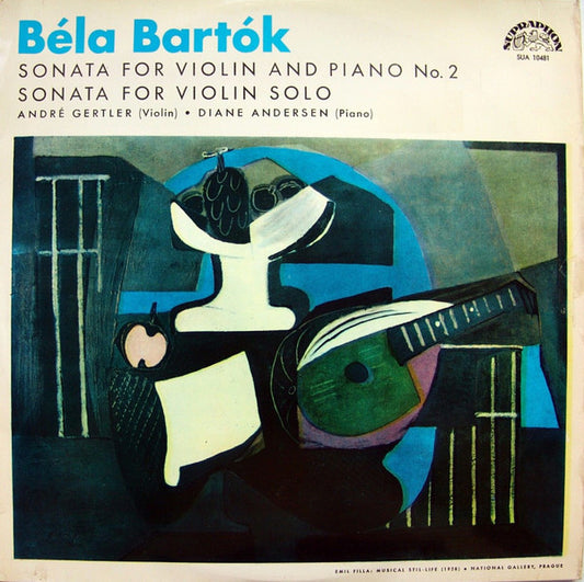 Béla Bartók, André Gertler • Diane Andersen : Violin Sonatas: Sonata For Violin And Piano No. 2, Sonata For Violin Solo (LP, Mono)