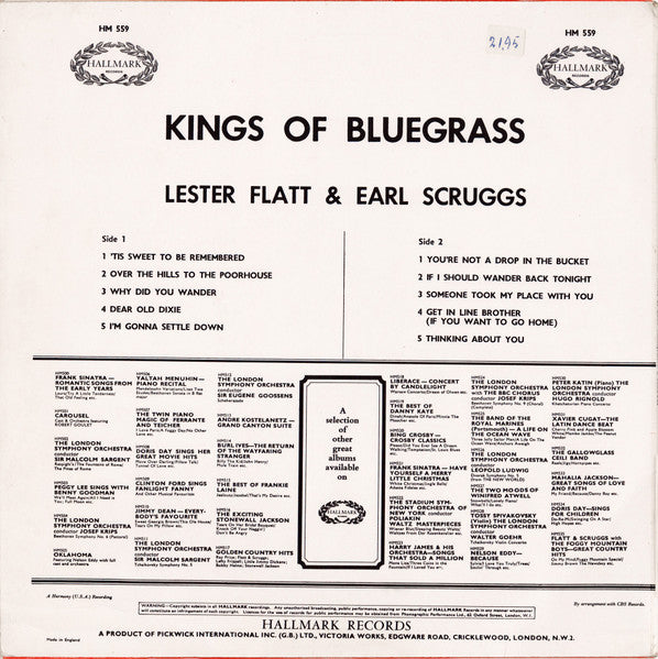 Flatt & Scruggs : Kings Of Bluegrass (LP, Comp, RE)