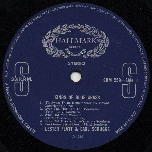 Flatt & Scruggs : Kings Of Bluegrass (LP, Comp, RE)