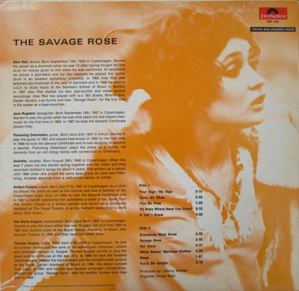 Savage Rose : The Savage Rose (LP, Album)