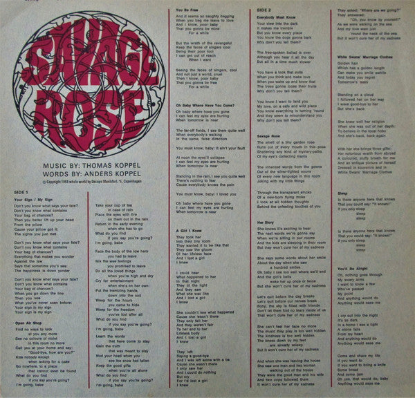 Savage Rose : The Savage Rose (LP, Album)