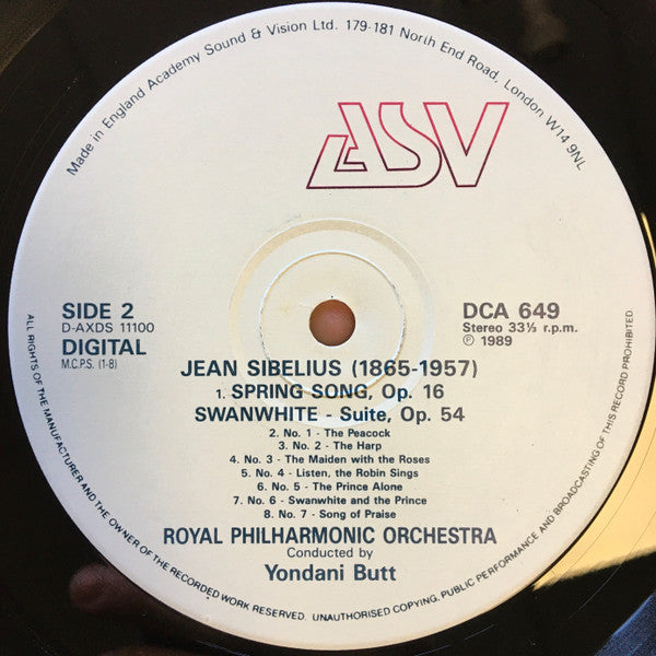 Jean Sibelius – Royal Philharmonic Orchestra, Yondani Butt : Pelleas Et Melisande (LP, Album)