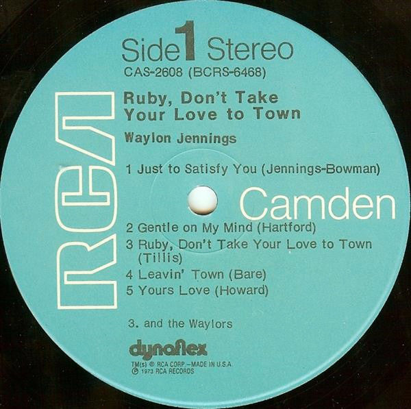 Waylon Jennings : Ruby, Don't Take Your Love To Town (LP, Album, Comp, Tur)