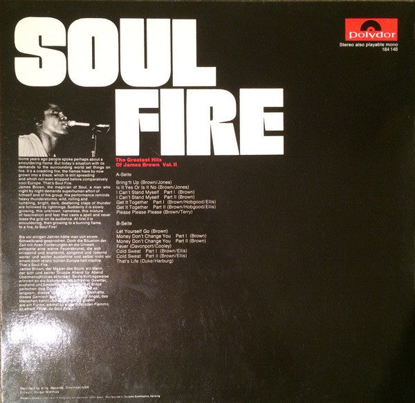 James Brown : Soul Fire The Greatest Hits Of James Brown Vol II (LP, Comp)