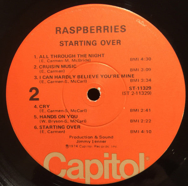 Raspberries : Starting Over (LP, Album, Win)