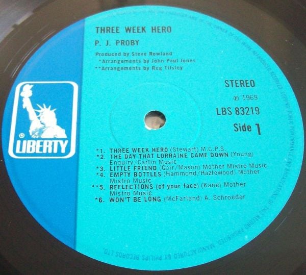 P.J. Proby : Three Week Hero (LP, Album)