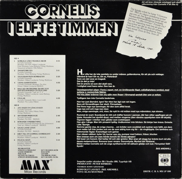 Cornelis Vreeswijk : I Elfte Timmen (LP, Album)