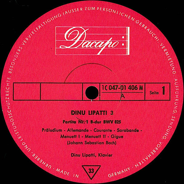 Dinu Lipatti - Johann Sebastian Bach, Domenico Scarlatti : Dinu Lipatti 3 (LP, Mono)