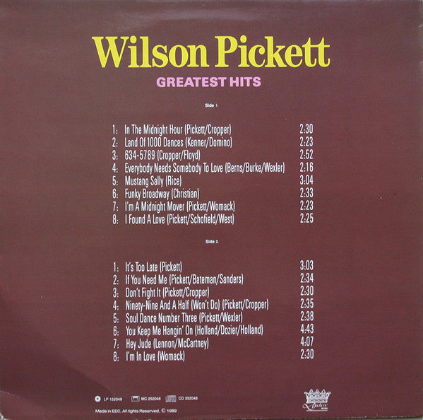 Wilson Pickett : Greatest Hits (LP, Comp)